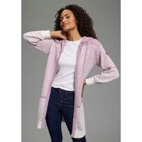 KangaROOS Kapuzenstrickjacke mit gemustertem Design, lange Form, lässig geschnitten