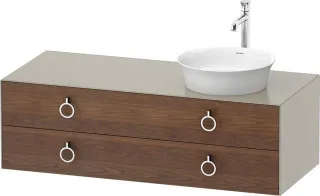 Duravit White Tulip Konsolenwaschtischunterbau wandhängend Amerikanischer Nussbaum & Taupe Matt & Se WT4992R77600010