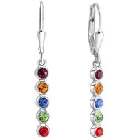 Firetti Paar Ohrhänger Schmuck Geschenk Silber 925 Ohrschmuck Patentbrisur Regenbogen, mit Kristallstein