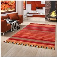 Pergamon Wollteppich Natur Teppich Kelim Kalleen, Rechteckig, Höhe: 8 mm