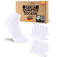 sockenkauf24 Sportsocken 10 Paar kurze Tennissocken Quarter Sportsocken Herren Damen Baumwolle (20-Paar) verstärkte Ferse & Fußspitze, gepolsterte Sohle, Atmungsaktiv