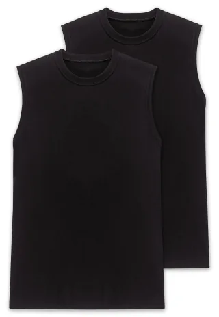 SCHIESSER - 2PACK Shirt 0/0 schwarz - Gr. - S