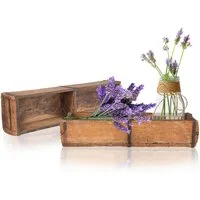 BigDean Holzkiste Ziegelform Vintage Unikat aus recyceltem Altholz – Rustikale Deko-Box (Set, 2 St., Ziegelform), Vintage recycling Ziegelform, Unikat