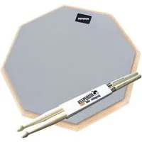 keepdrum Schlagzeug keepdrum DP-GY12 Drum Practice Pad Grau 12 mit Schlagzeugstöcken,mit Drumsticks