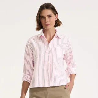 Verkürzte Oxfordbluse für Damen, Damen, size: regular, Rot, Baumwolle, by Lands' End
