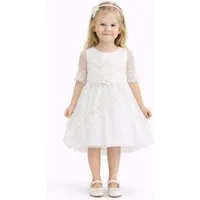 Lorey Medtec Partykleid Prinzessin Kleid, Festkleid, Taufkleid, Spitze, 100% Baumwolle, Weiß (Kleid + Haarreif) Spitze, Tüll