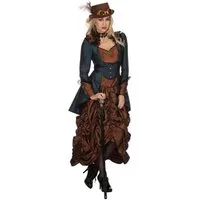 Metamorph Kostüm Steampunk Kleid Copper Blue - Fasching Kostüm Karn, Aufwendiges Kleid in Kupferfarben und Blau