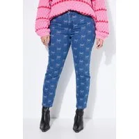 Studio Untold Röhrenjeans Mom-Jeans Mom Shape 5-Pocket Stick-Schleifen