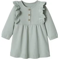 vertbaudet Minikleid Mädchen Baby Kleid Volants mit Lochstickerei