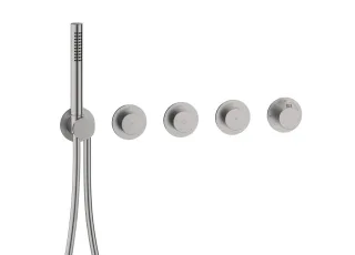 Herzbach MODUL7 PUSH Thermostat-Farbset 3 Verbraucher Edelstahl, 70.703003.1.09 70.703003.1.09