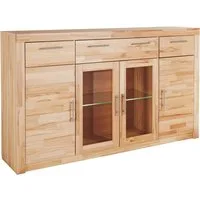 VOGL Möbelfabrik Highboard Toronto, opt. Glastüren, teilmassiv, Rahmenoptik, Made in Germany