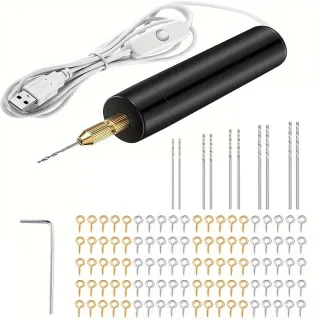 USB Electric Drill High Concentricity Rotary Tool ABS Material 36V Safe Multipurpose Drill Bits Lightweight Portable DIY