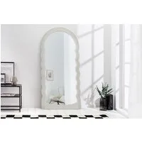 riess-ambiente Wandspiegel WAVE 160cm weiß - Rundbogen, Wellenmuster, lackiert, Design, gestuft (Einzelartikel, 1-St), Flur · Kunststoff · Rahmen · Rundbogen · Ganzkörper · Groß · Modern