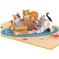 papercrush Geburtstagskarte Niedliche Katzen Pop-Up Karte