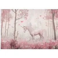Wallarena Fototapete Mädchen Wald - Mehrfarbig - Modern - Vlies - Schlafzimmer, glatt, (6 St), 300x210cm