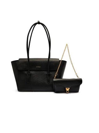 Coccinelle Double Beat Handtasche aus genarbtem Leder