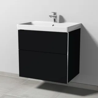 Sanipa 3way Waschtischunterbau zu Villeroy & Boch Avento Waschtisch mit 2 Auszügen, Schwarz-Matt BS62208