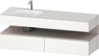 Duravit Qatego Einbauwaschtisch mit Konsolenwaschtischunterbau Weiß Supermatt 1600x500x600 mm - QA47 QA4795091840010