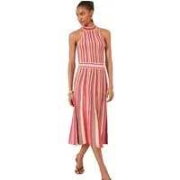 LIPSY Midikleid Lipsy Neckholder-Midikleid aus Strick mit Metallic (1-tlg)