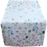 matches21 HOME & HOBBY Tischdecke Tischläufer NORA Wiesenblumen Mitteldecke bunt Polyester 40 x 90 cm (1-tlg), Pflegeleicht & waschbar bei 30 °C