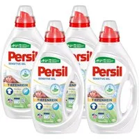 Persil Sensitive Gel (20 WL), Flüssigwaschmittel für Allergiker & Babys, Spezialwaschmittel (4-St. mit beruhigender Aloe vera für sensible Haut)