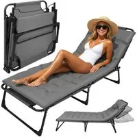 Trizand Gartenliege Klappbare Gartenliege Strandbett, Spar-Set, 1 St., 4 Einstellpositionen, Die robuste 4-Bein-Konstruktion aus Eisen trägt bis zu 120 kg