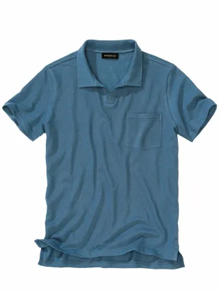 Mey & Edlich Herren Struktur-Polo Grün 100 % Baumwolle