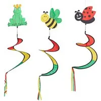relaxdays Windspiel Spirale "Tiermotive" 3er Set