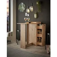 möbelando Bartisch Anett, in Artisan Eiche inkl. Apotheker-Schrank - 105x101x52cm (BxHxT)