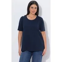 Ulla Popken T-Shirt T-Shirt Rüsche A-Linie Rundhals Halbarm