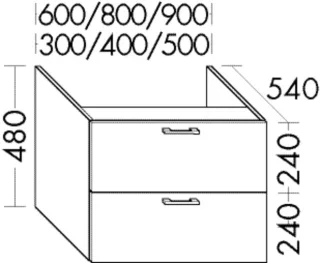 Burgbad Unterschrank System 30 Preisgruppe 3 Diago 480x800x540 Perlgrau Solid Matt, U804AF6558 U804AF6558