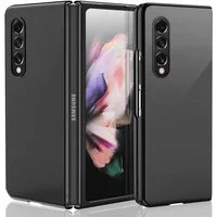 CoolGadget Handyhülle Black Series Handy Hülle für Samsung Galaxy Z Fold 3 7,6 Zoll, Edle Silikon Schlicht Schutzhülle für Samsung Z Fold 3 5G Hülle