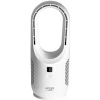 ADLER EUROPE Akku-Ventilator AD 7343 USB-Tischventilator ohne Rotorblätter, kabellos, leise, 3 Stufen, LED-Display, für Schreibtisch, Büro, Schlafzimmer, Reise