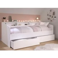 Parisot Stauraumbett Sleep, Daybed, Kinderbett, Rückwand der Regale drehbar (farbig + weiß), inklusive, Regale, Schubkästen, viel Stauraum, TOPSELLLER!