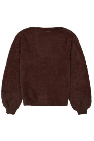 Garcia - Pullover mit Ballonärmeln braun - Gr. - M