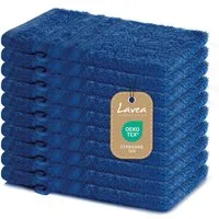 Lavea Waschhandschuh 10er Set Waschhandschuhe, 15 x 21 cm, Elena-Frottierserie, Waschlappen, 100% Baumwolle (10er Set), 500 g/m² Frottier, weich & saugstark, pflegeleicht