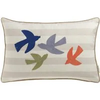 TOM TAILOR HOME Dekokissen Birds, bestickt, mit Naturfaseranteil