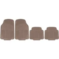 HEYNER Universal-Fußmatten Auto Gummifußmatten 4er-Set beige Universal zuschneidbar Noppen (4 St)