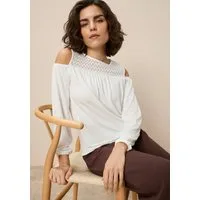 Laura Scott Langarmshirt aus Viskosemischung, figurumspielende Passform, elastisches Material