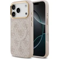 Guess Handyhülle GUESS Case für iPhone 17 Pro Goldrahmen Magsafe Handyhülle Cover Rosa
