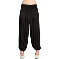 Caspar Stoffhose KHS035 leichte Damen Sommer Haremshose mit hohem Stretch Bund - Made in Italy