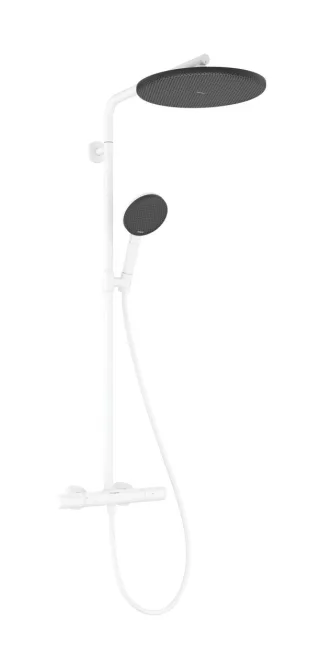 Hansgrohe Showerpipe Raindance Alive S Puro 300 1jet EcoSmart mit Thermostat mattweiss, 24593700 24593700