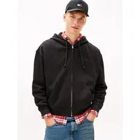 Tommy Jeans Kapuzensweatjacke TJM 90S SCRIPT RIB FLEECE