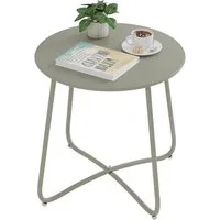 EUGAD Beistelltisch (1-St), rund, Balkontisch Gartentisch, aus Metall, φ48xH45cm