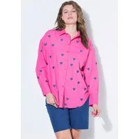 Studio Untold Hemdbluse Hemdbluse oversized Heart-Stick Langarm