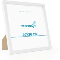 PHOTOLINI Bilderrahmen modern mit bruchsicherem Acrylglas, Holz MDF für Fotos & Poster, für 1 Bilder (1 Einzelrahmen), Posterrahmen 20x20 cm quadratisch, zum Aufhängen & Aufstellen