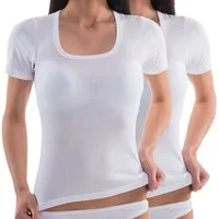 HERMKO Unterziehshirt 17815 (Pack, 2er) Baumwolle/Modal, kurzarm Shirt, Karree-Ausschnitt, angenehm weich