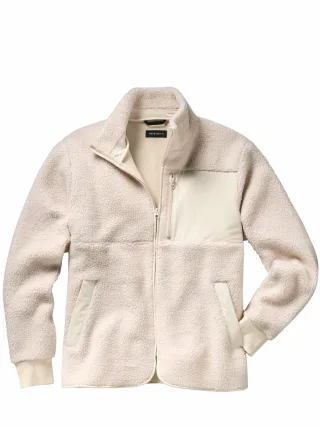 Mey & Edlich Herren Teddy-Jacke Weiß 100 % Wolle