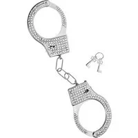 Widdmann Polizei-Kostüm Handschellen mit Strass, Kein Stress mit Gefangenen dank Strass!