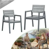 HOMALL Gartenstuhl Stapelbar Aluminium Gartensessel Wetterfest, max Belastung 180kg (Set, 2 St), Korrosionsbeständigkeit, verstärkter Alu-Outdoorstuhl